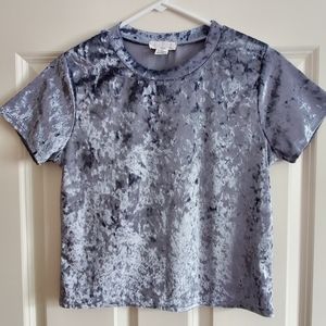 Tilly's Ivy & Main Blue Velvet Baby Tee Size M